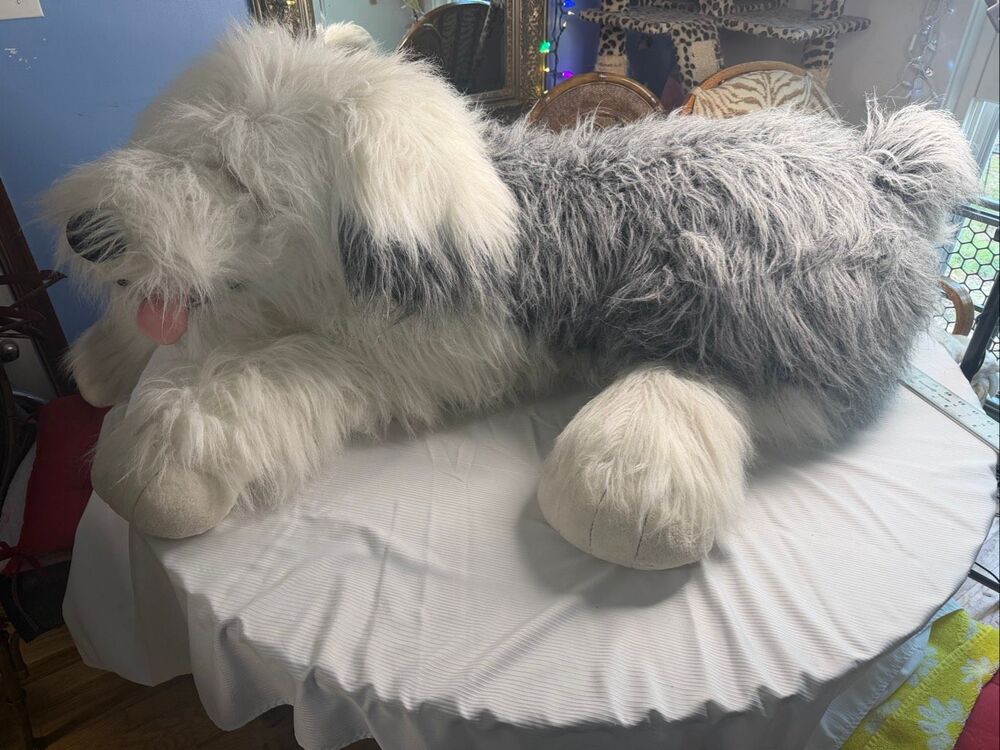 Rare Realistic 48” Sam’s Giant Old English Sheepdog Plush Stuffed Animal RETIRE